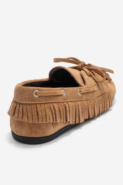 Fenora - Mocasín con Borlas de Ante Color Coñac (Mujer)