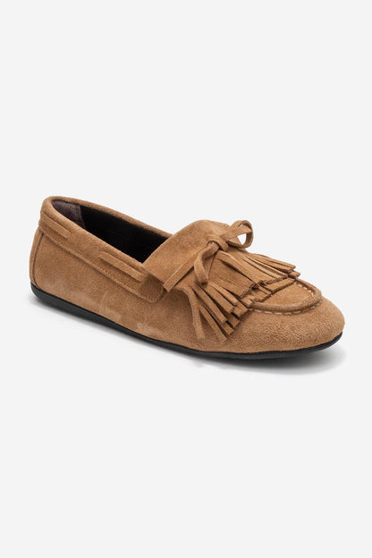 Axeli - Mocasín de borlas de cuero de gamuza coñac (Mujer)
