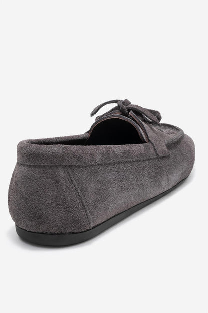 Lorven - Mocasines de Cordones de Ante Gris (Mujer)