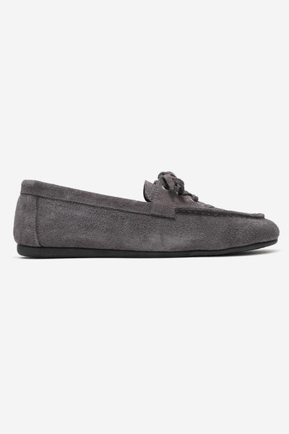 Lorven - Mocasines de Cordones de Ante Gris (Mujer)
