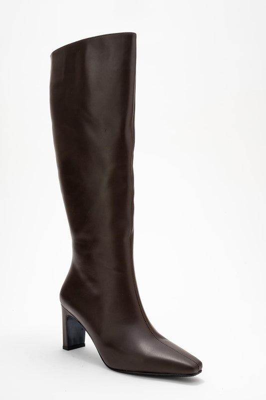 Lume - Bota Alta de Cuero Marrón hasta la Rodilla (Mujer)