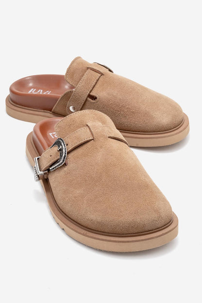 Vesta - Mules de ante color coñac (mujer)