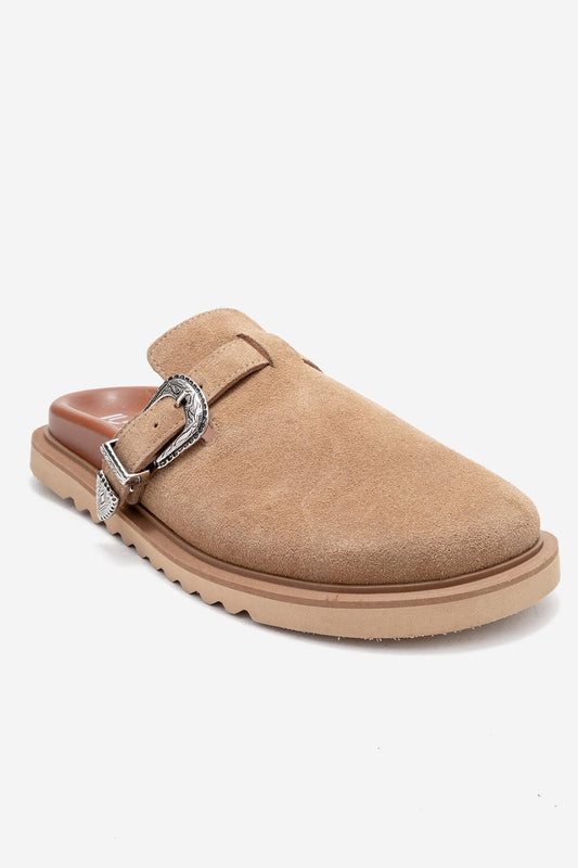 Vesta - Mules de ante color coñac (mujer)