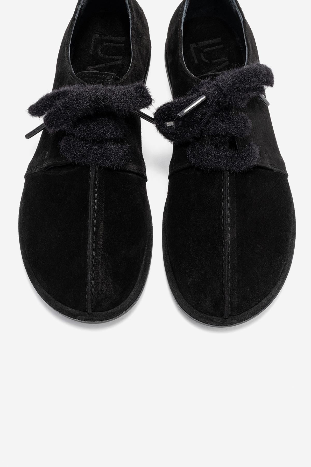 Denora - Black Suede Leather Lace Up Shoes (Women)
