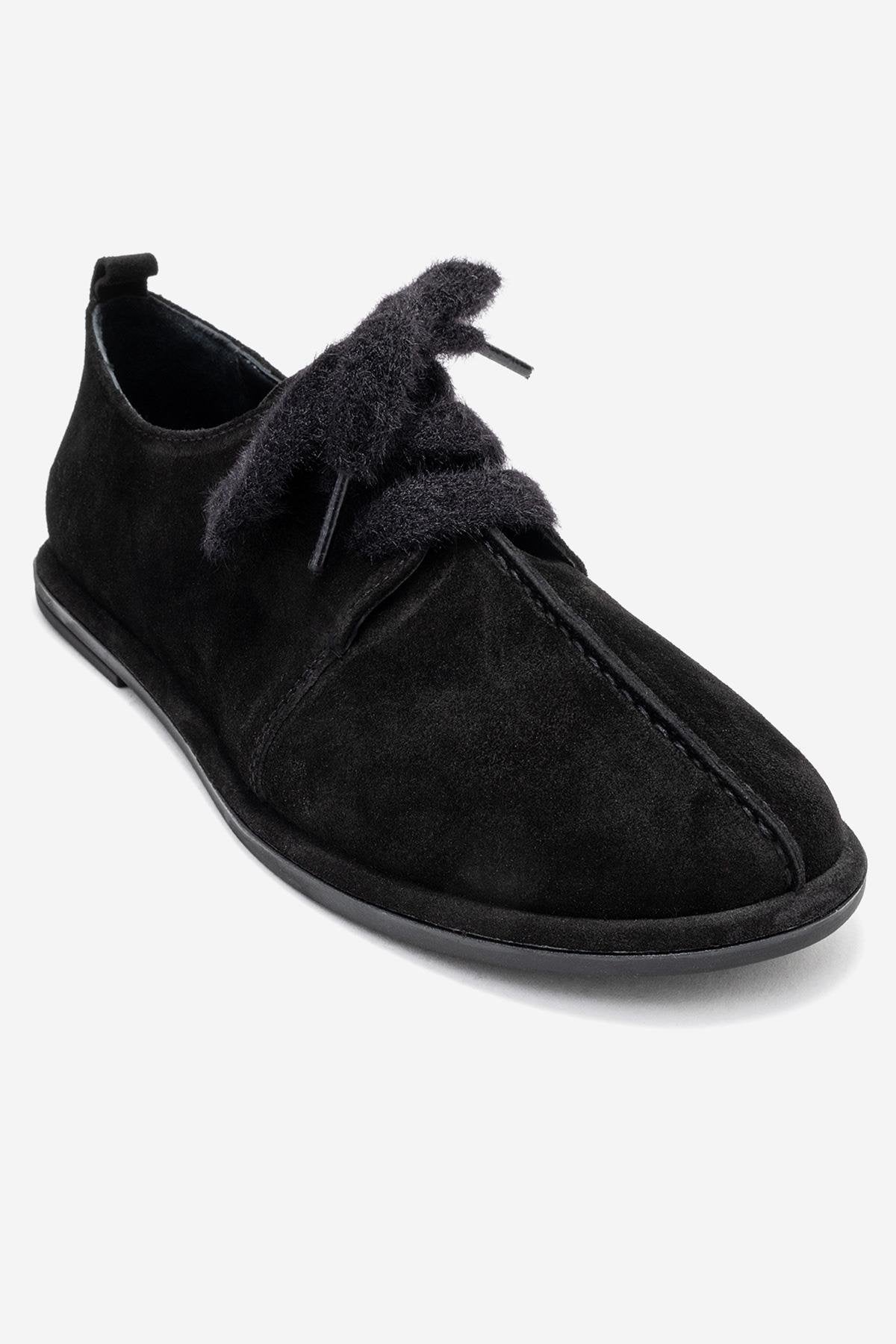 Denora - Black Suede Leather Lace Up Shoes (Women)