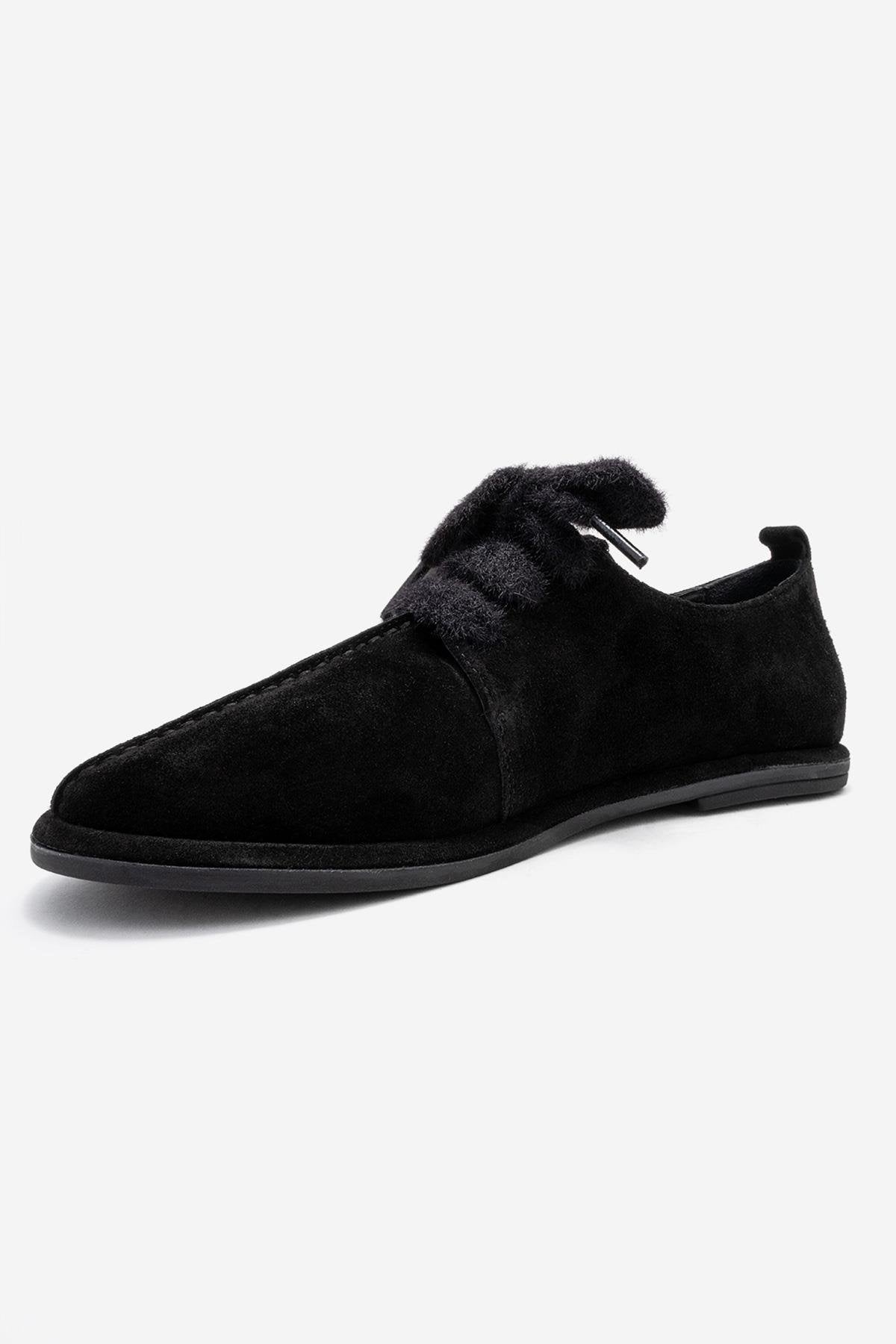 Denora - Black Suede Leather Lace Up Shoes (Women)