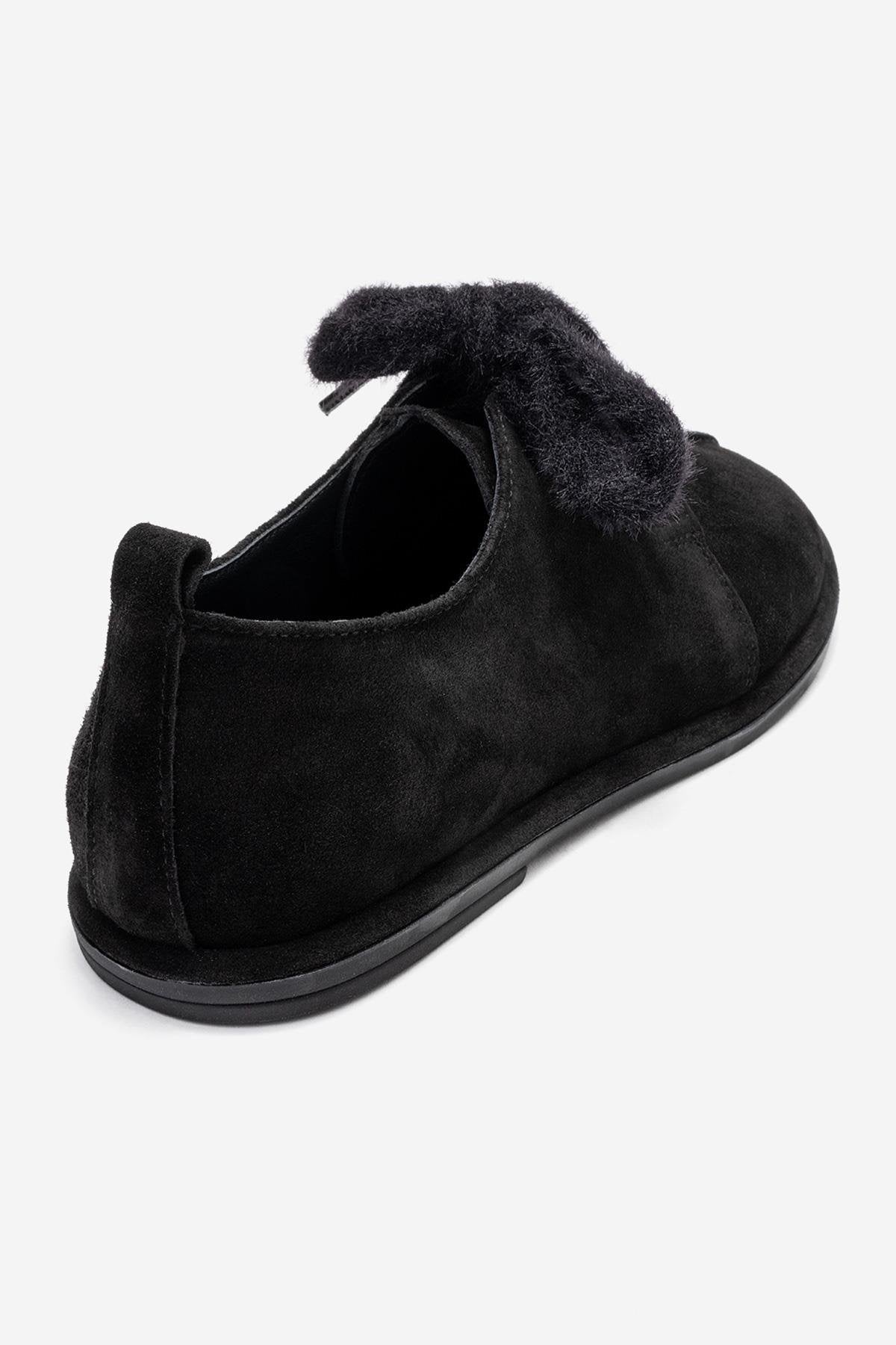 Denora - Black Suede Leather Lace Up Shoes (Women)