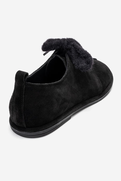 Denora - Black Suede Leather Lace Up Shoes (Women)
