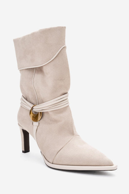 Myra - Bota (Mujer) con relieve de piel de serpiente beige