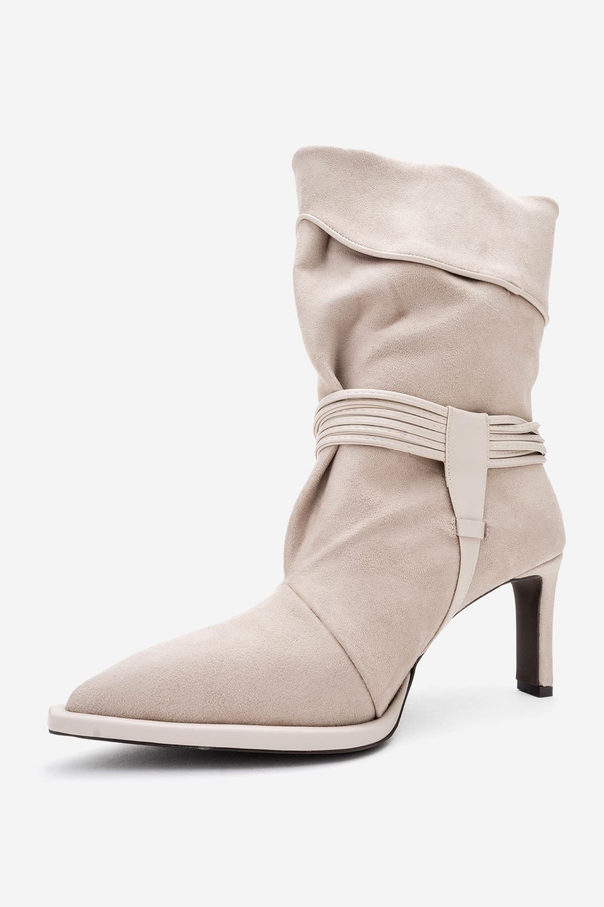 Myra - Bota (Mujer) con relieve de piel de serpiente beige