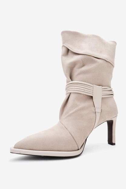 Myra - Bota (Mujer) con relieve de piel de serpiente beige