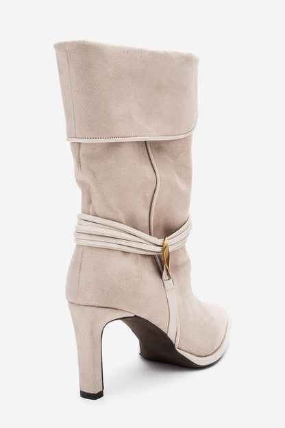 Myra - Bota (Mujer) con relieve de piel de serpiente beige