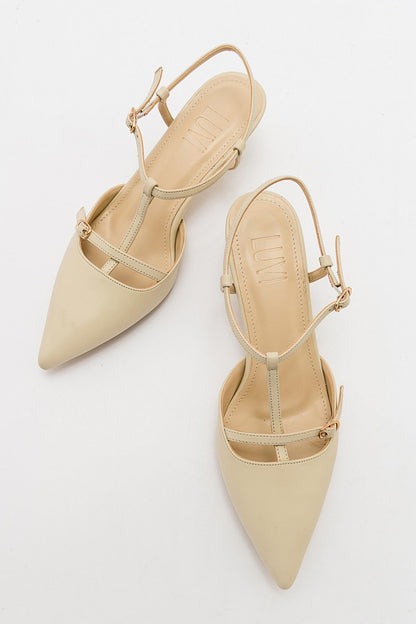 Frans - Beige Pointed Toe Pump (Women)