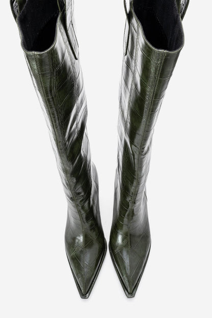 Lunelle - Green Stiletto Knee High Boot (Women)