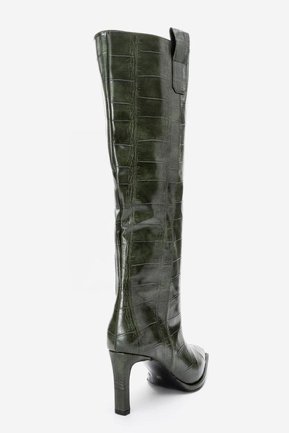 Lunelle - Green Stiletto Knee High Boot (Women)