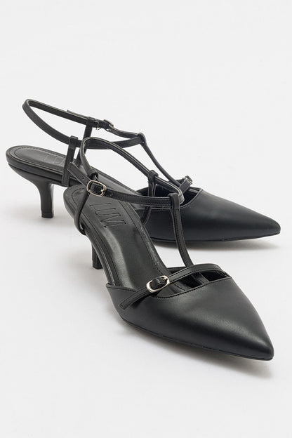 Frans - Zapatos de tacón de punta fina negros (Mujer)
