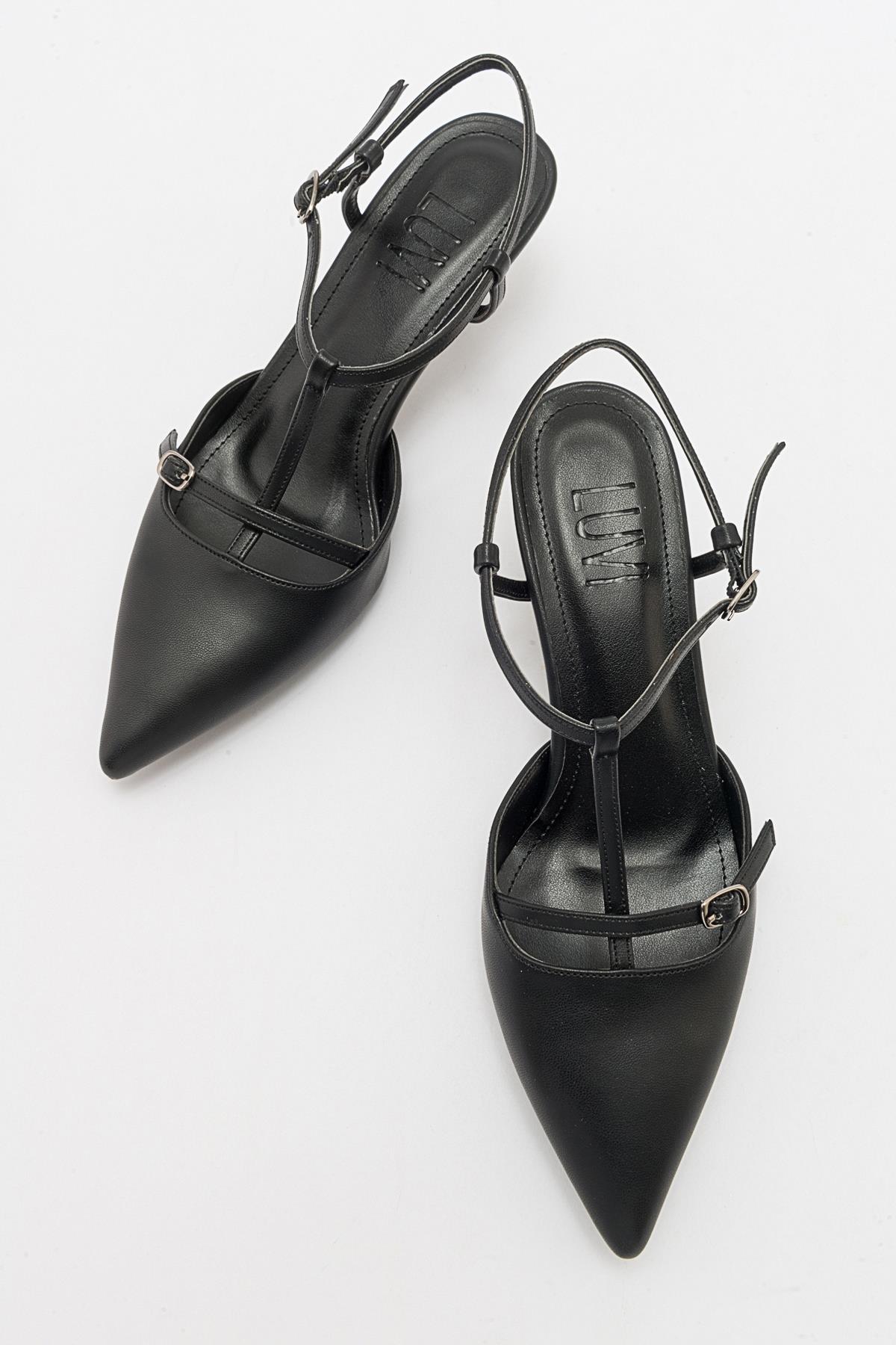 Frans - Zapatos de tacón de punta fina negros (Mujer)