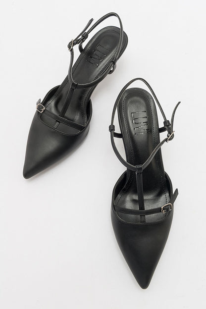 Frans - Zapatos de tacón de punta fina negros (Mujer)