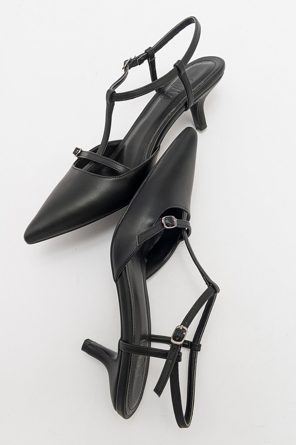 Frans - Zapatos de tacón de punta fina negros (Mujer)