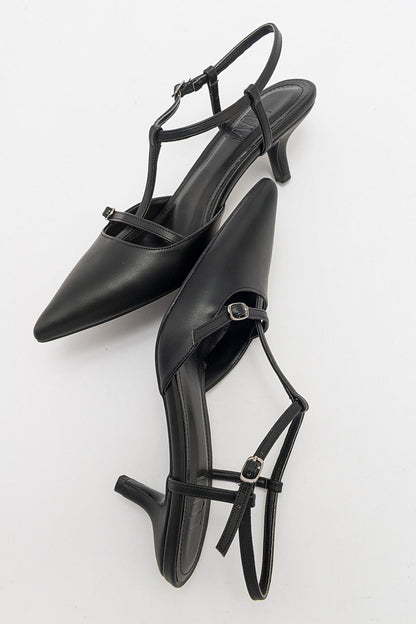 Frans - Zapatos de tacón de punta fina negros (Mujer)