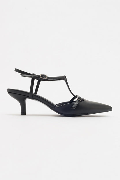 Frans - Zapatos de tacón de punta fina negros (Mujer)