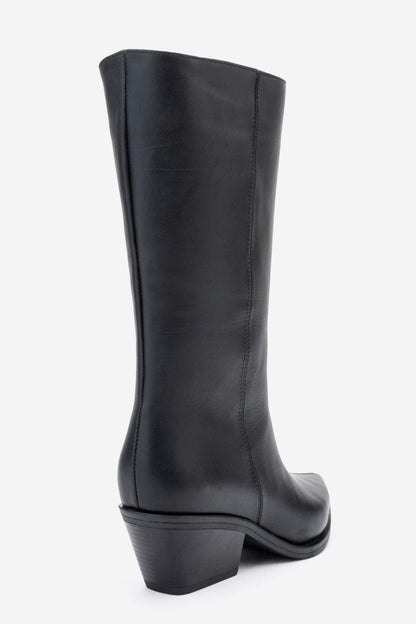 Juana - Botas de piel negra con punta (Mujer)