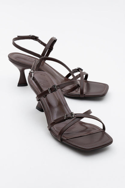 Nebel - Sandalia de Tacón Stiletto con Tiras Marrón (Mujer)
