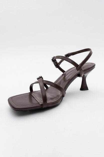 Nebel - Sandalia de Tacón Stiletto con Tiras Marrón (Mujer)