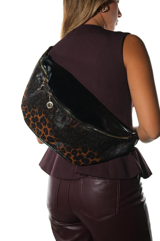 Venta - Riñonera grande con estampado negro-amarillo (Mujer)