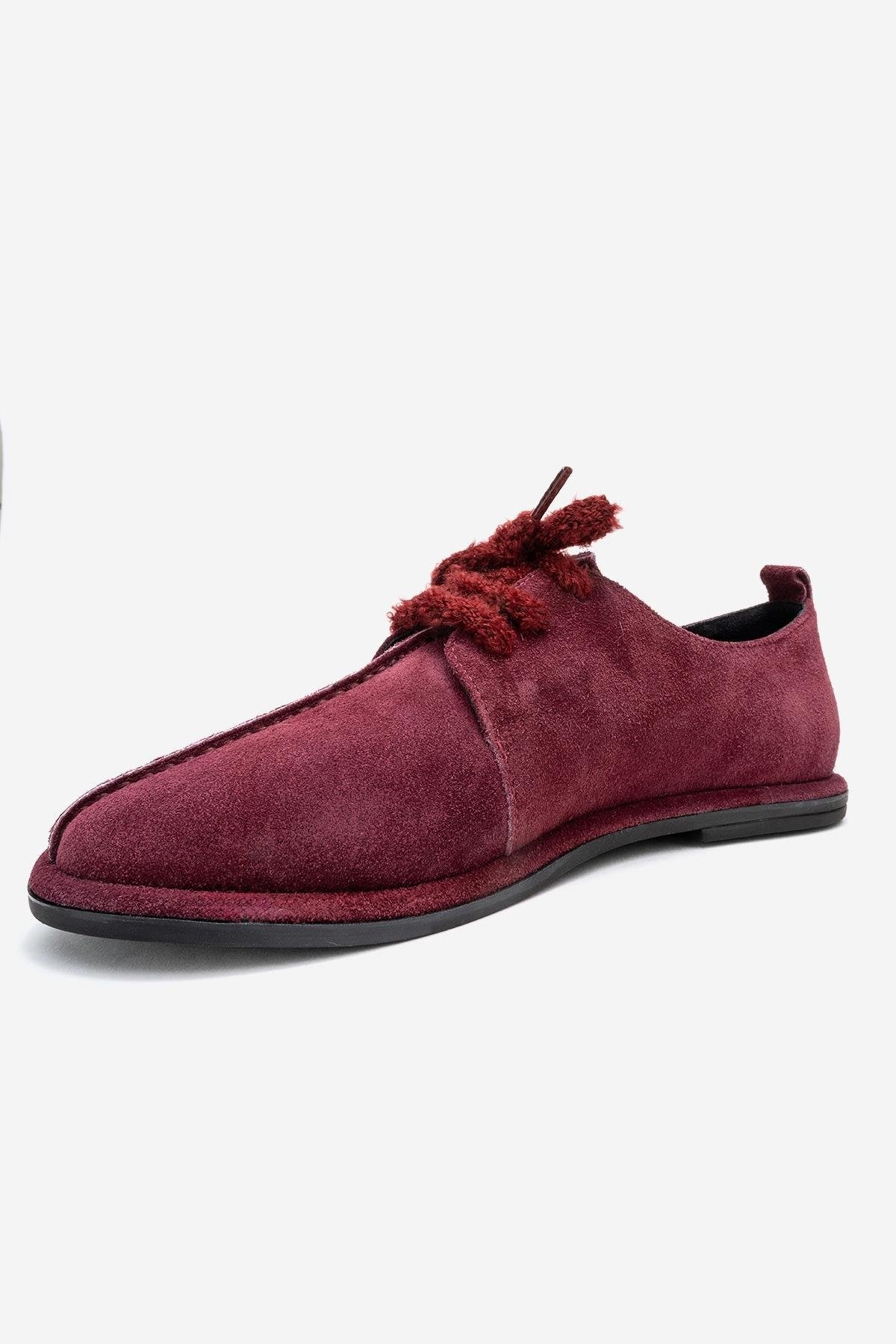 Denora - Zapatos de ante burdeos con cordones (mujer)