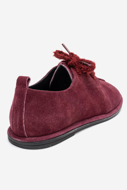 Denora - Zapatos de ante burdeos con cordones (mujer)
