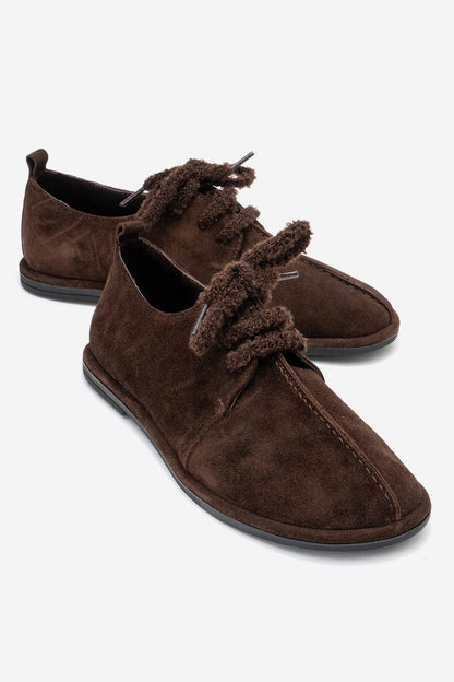Denora - Zapatos de piel de ante marrón con cordones (Mujer)
