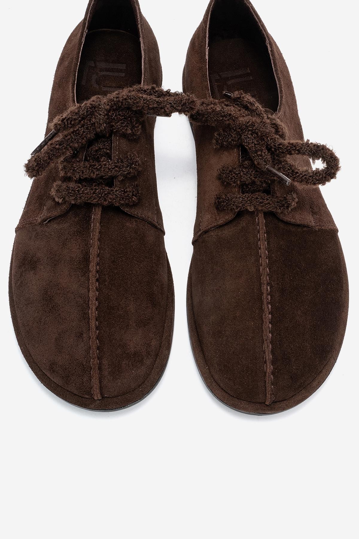 Denora - Zapatos de piel de ante marrón con cordones (Mujer)