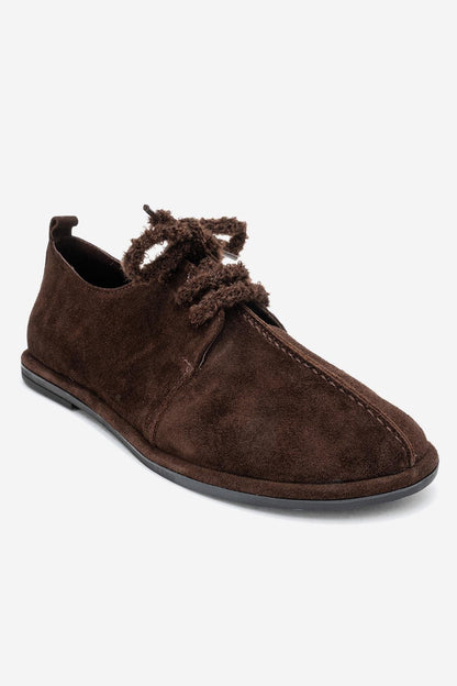 Denora - Zapatos de piel de ante marrón con cordones (Mujer)