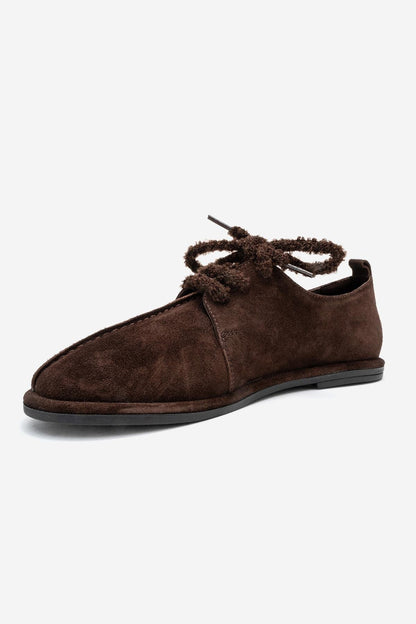 Denora - Zapatos de piel de ante marrón con cordones (Mujer)