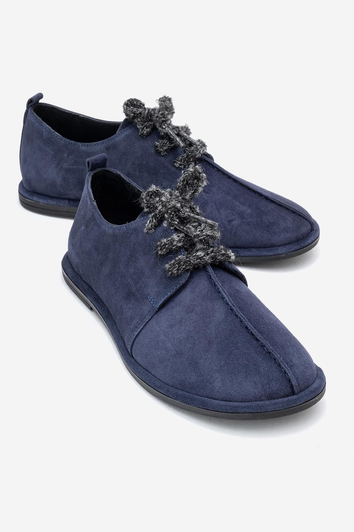 Denora - Zapatos de piel de ante azul marino con cordones (mujer)
