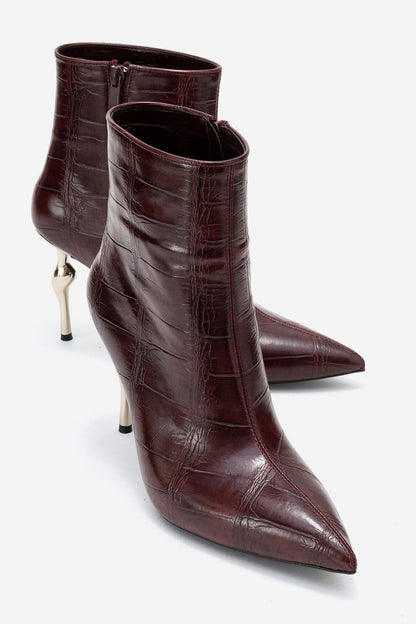 Crista - Burgundy Pointed Toe Bootie (Women)