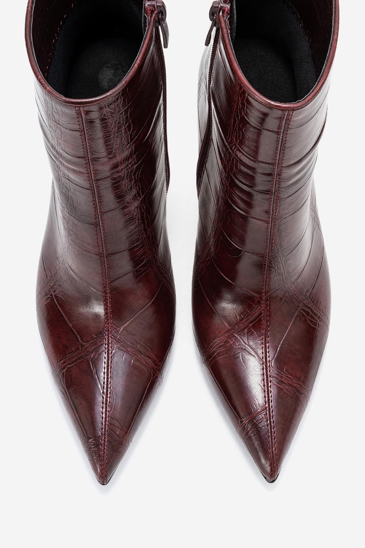 Crista - Burgundy Pointed Toe Bootie (Women)