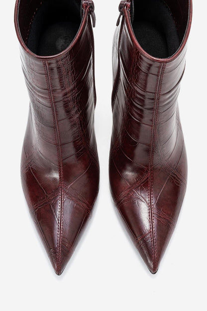 Crista - Burgundy Pointed Toe Bootie (Women)