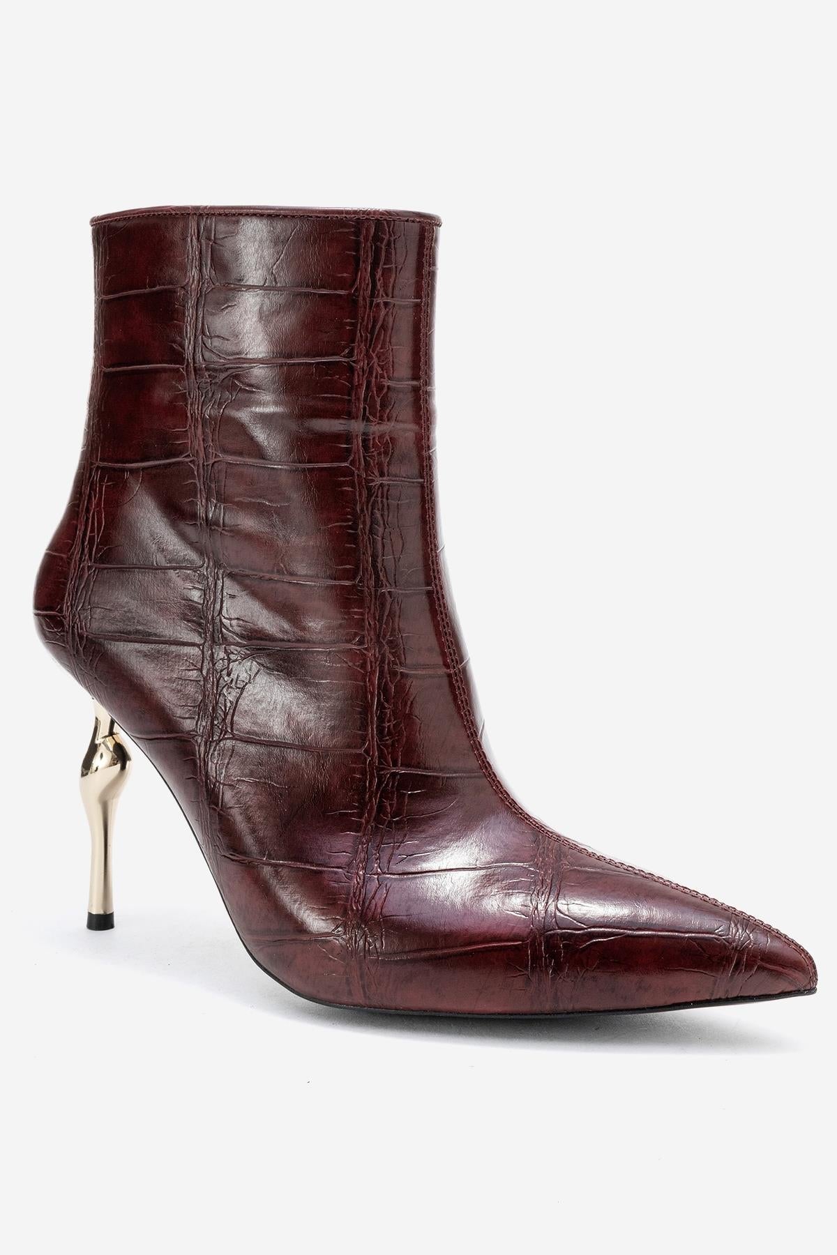 Crista - Burgundy Pointed Toe Bootie (Women)