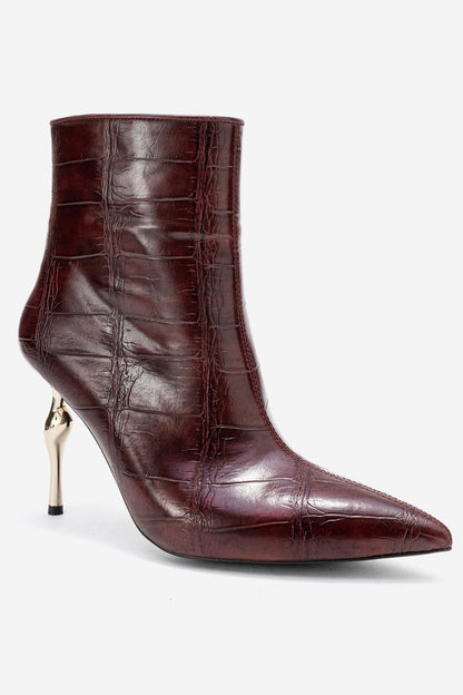 Crista - Burgundy Pointed Toe Bootie (Women)
