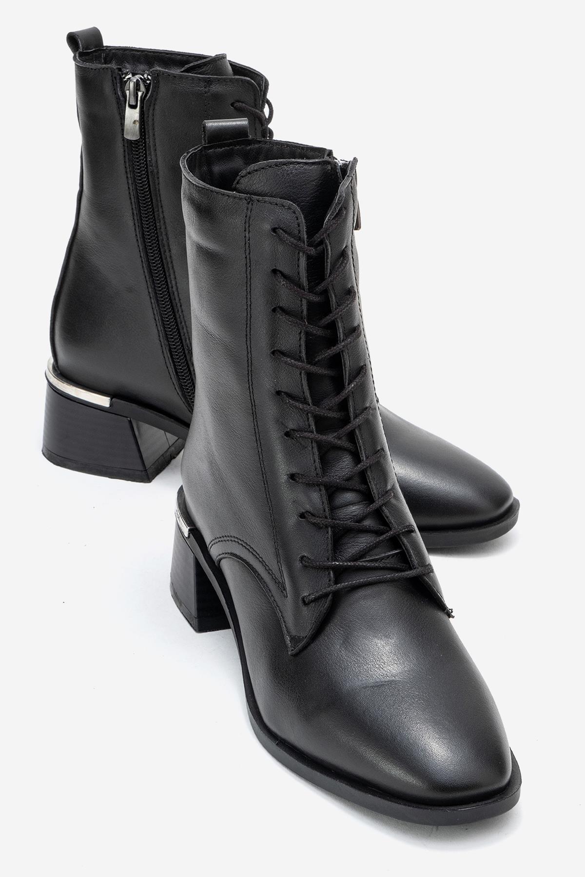 Avia - Bota de tacón cuadrado de cuero negro (Mujer)