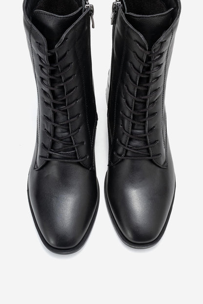 Avia - Bota de tacón cuadrado de cuero negro (Mujer)