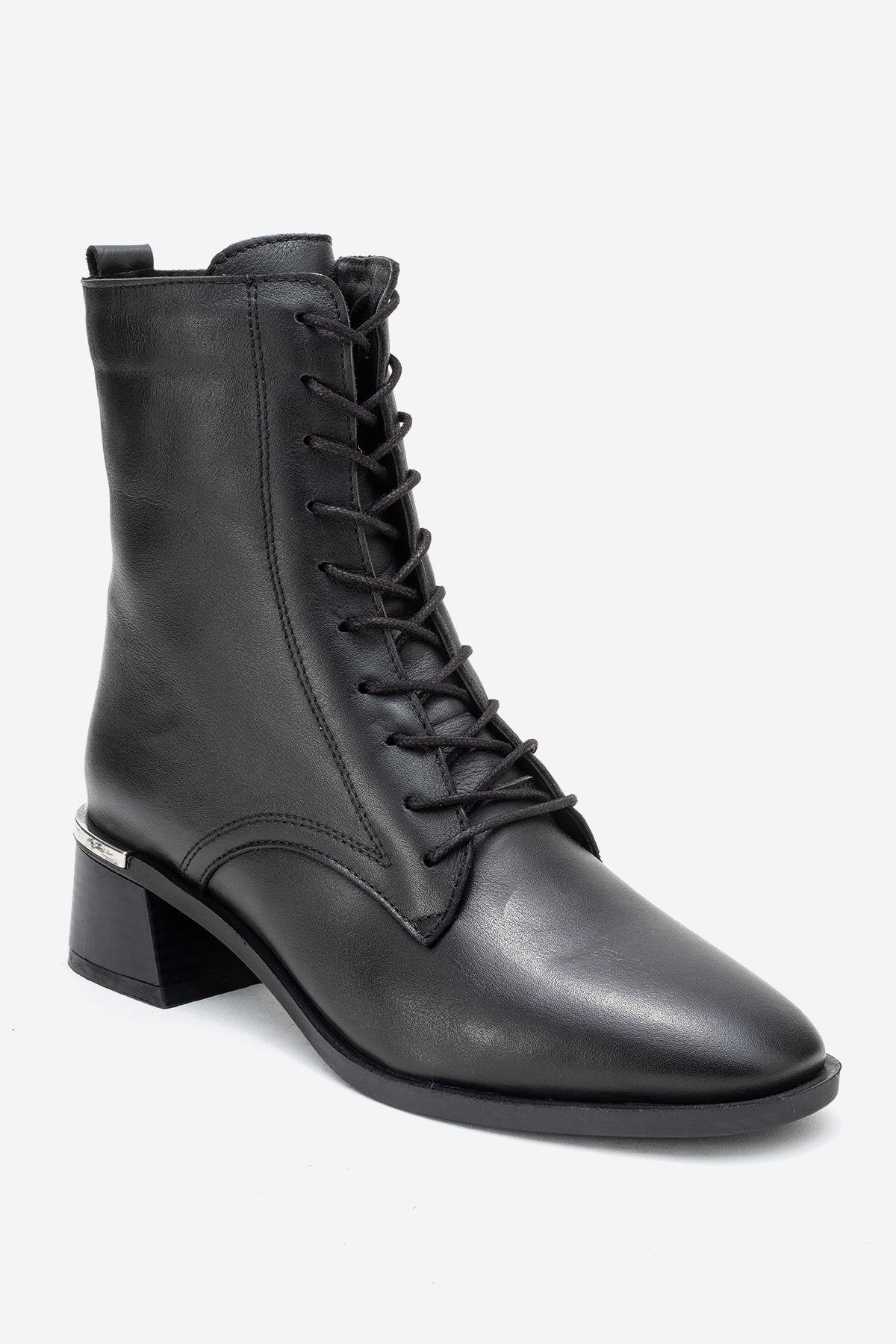 Avia - Bota de tacón cuadrado de cuero negro (Mujer)
