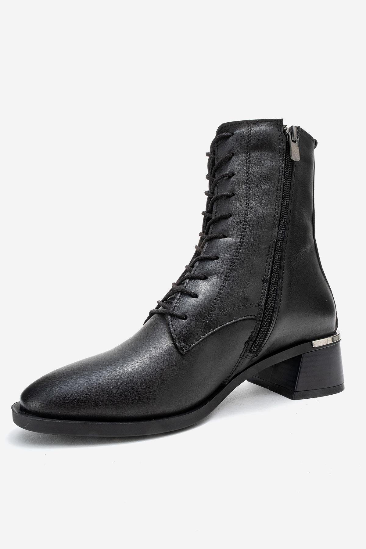 Avia - Bota de tacón cuadrado de cuero negro (Mujer)