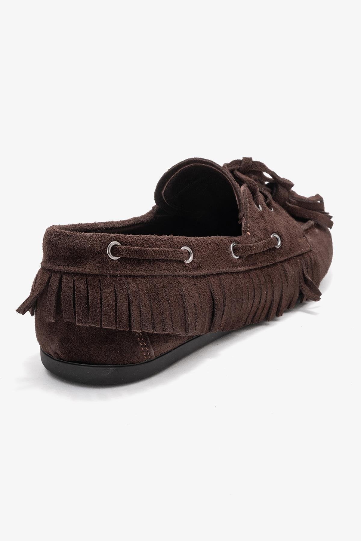 Fenora - Mocasín de borlas de cuero de ante marrón (Mujer)