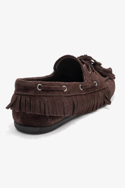 Fenora - Mocasín de borlas de cuero de ante marrón (Mujer)