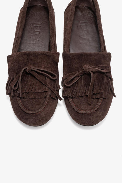 Axeli - Mocasín de borlas de ante marrón (Mujer)