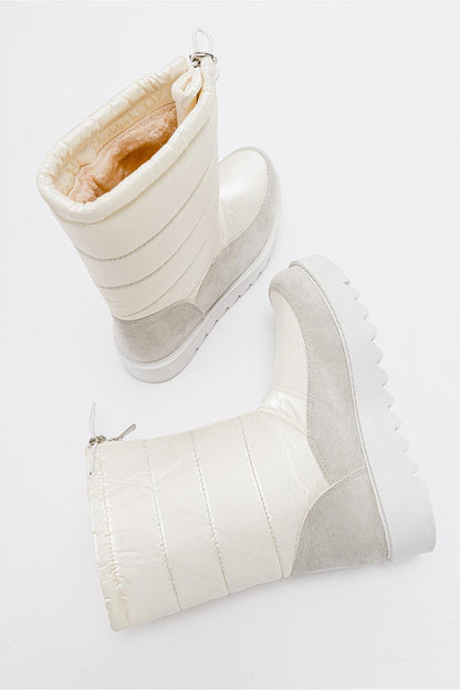 Vay - Bota de nieve blanca con cremallera (mujer)
