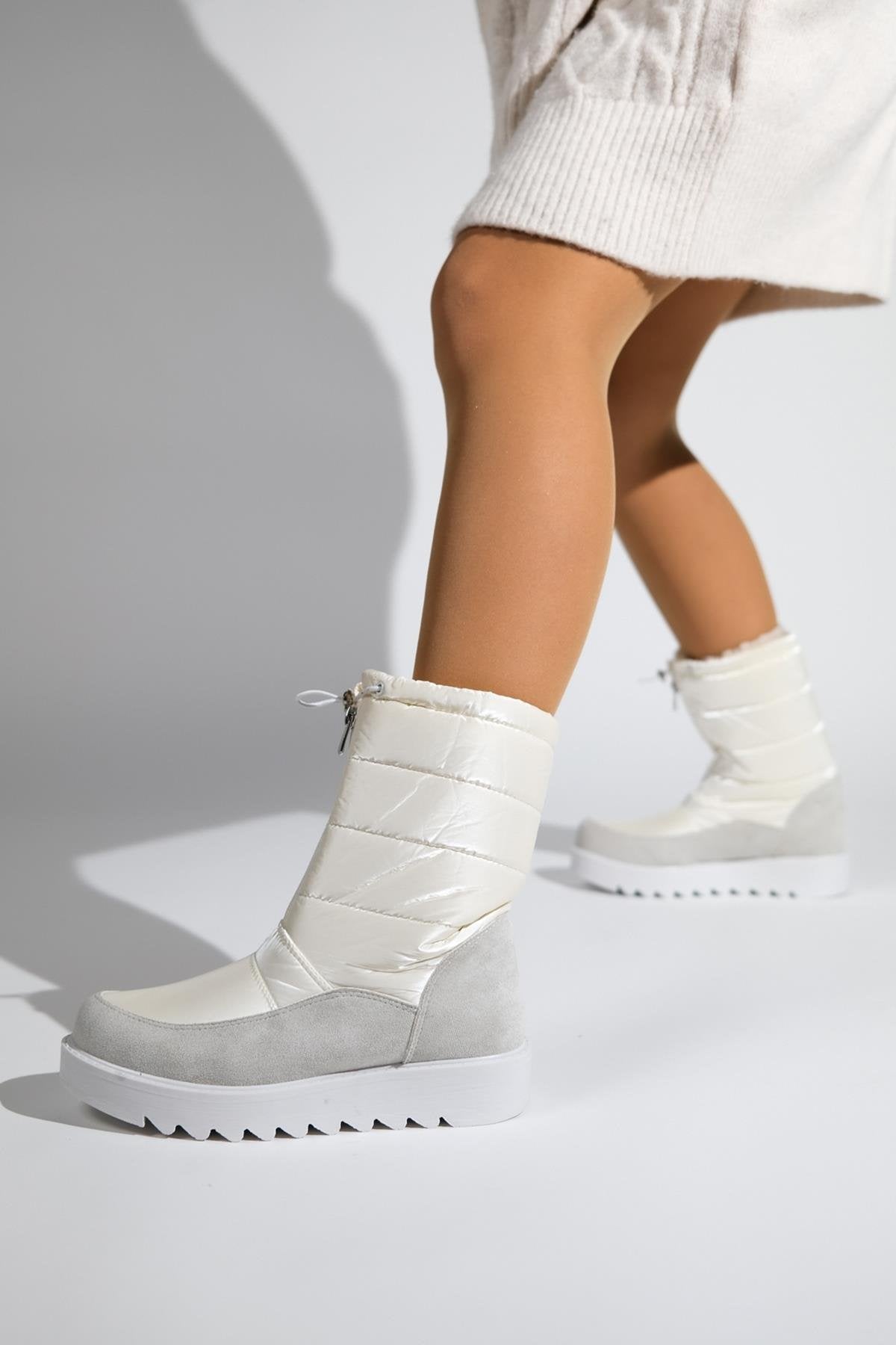 Vay - Bota de nieve blanca con cremallera (mujer)
